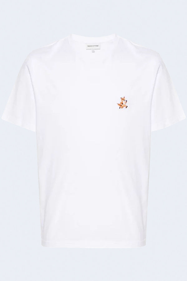 Speedy Fox Patch Comfort Tee-Shirt  in White