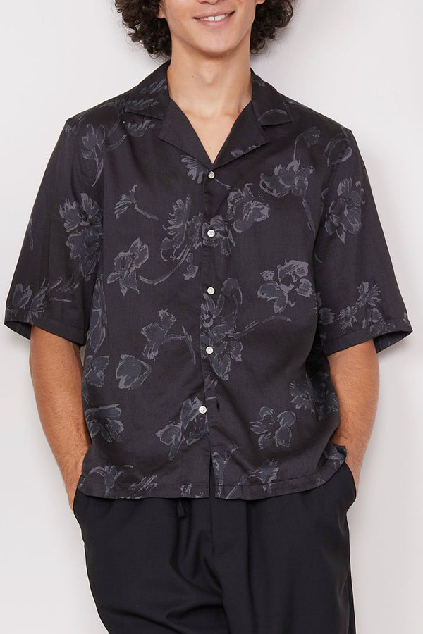 Eren Short Sleeve Japanese Cotton Flower Print Shirt