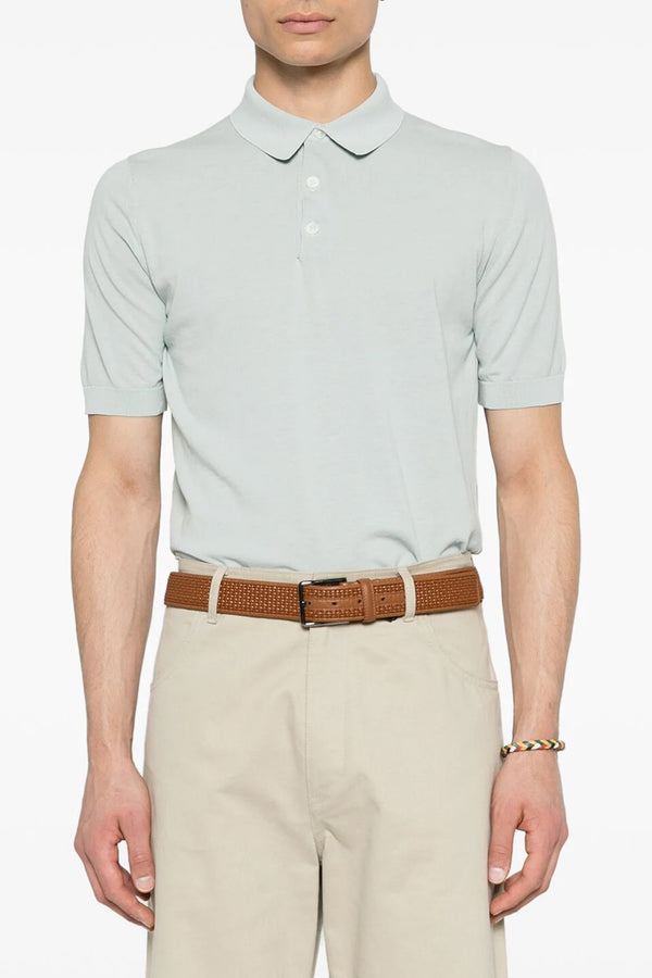 Light Weight Ice Cotton Polo in Verde