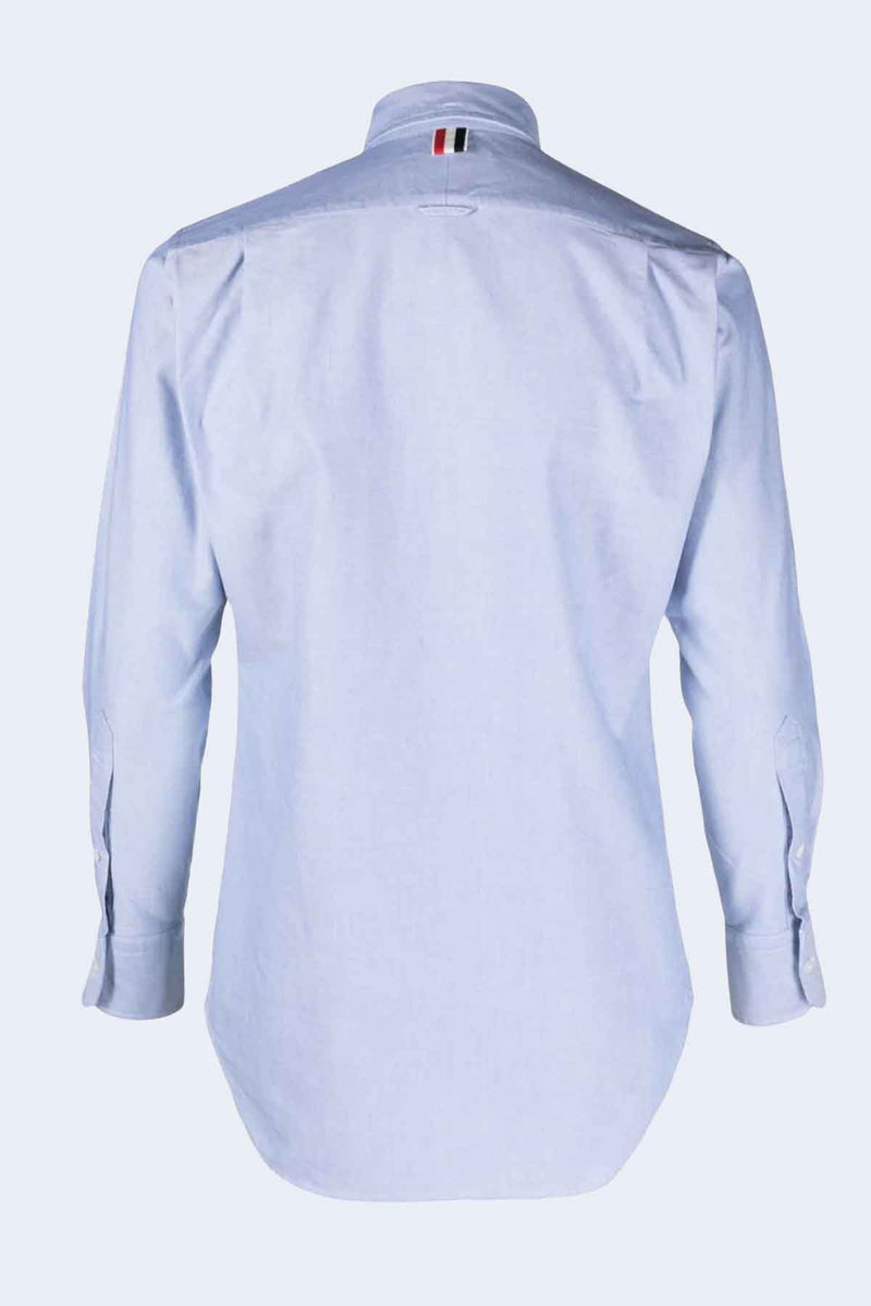 Classic Oxford Grosgrain Placket Long Sleeve Shirt in Light Blue