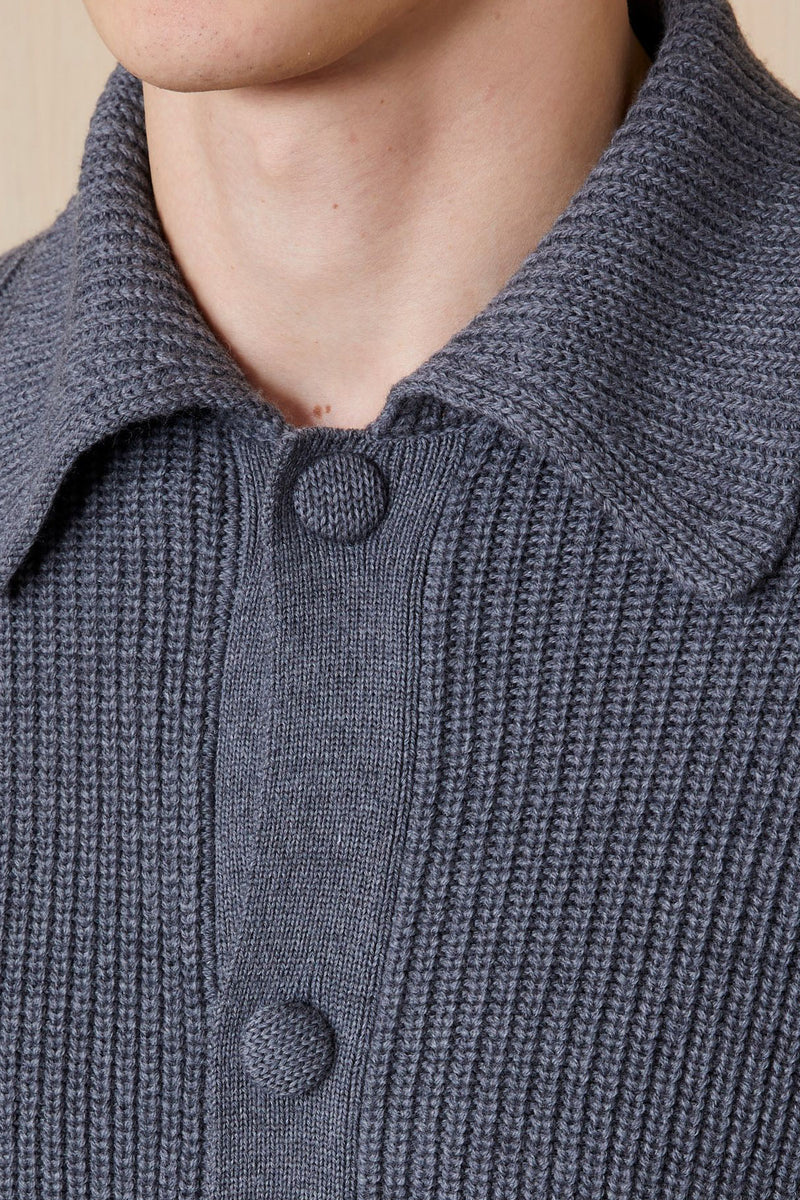 Tahar Italian Merinos Wool in Mid Grey/Ecru