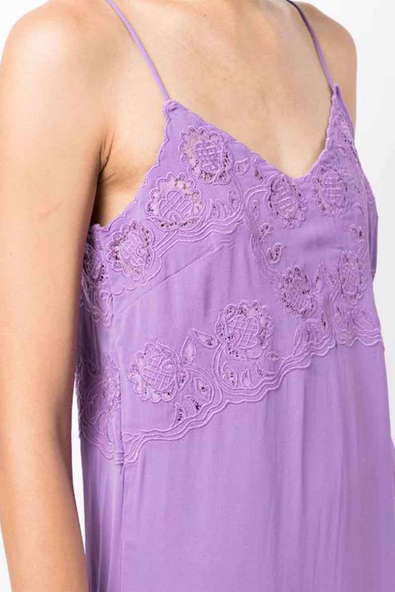 Baylin Lace Slip Dress in Lavender