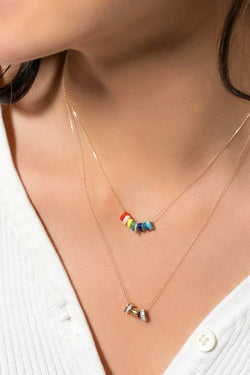Bead Party Carnival Necklace in 14K Yellow Gold & Sterling Silver