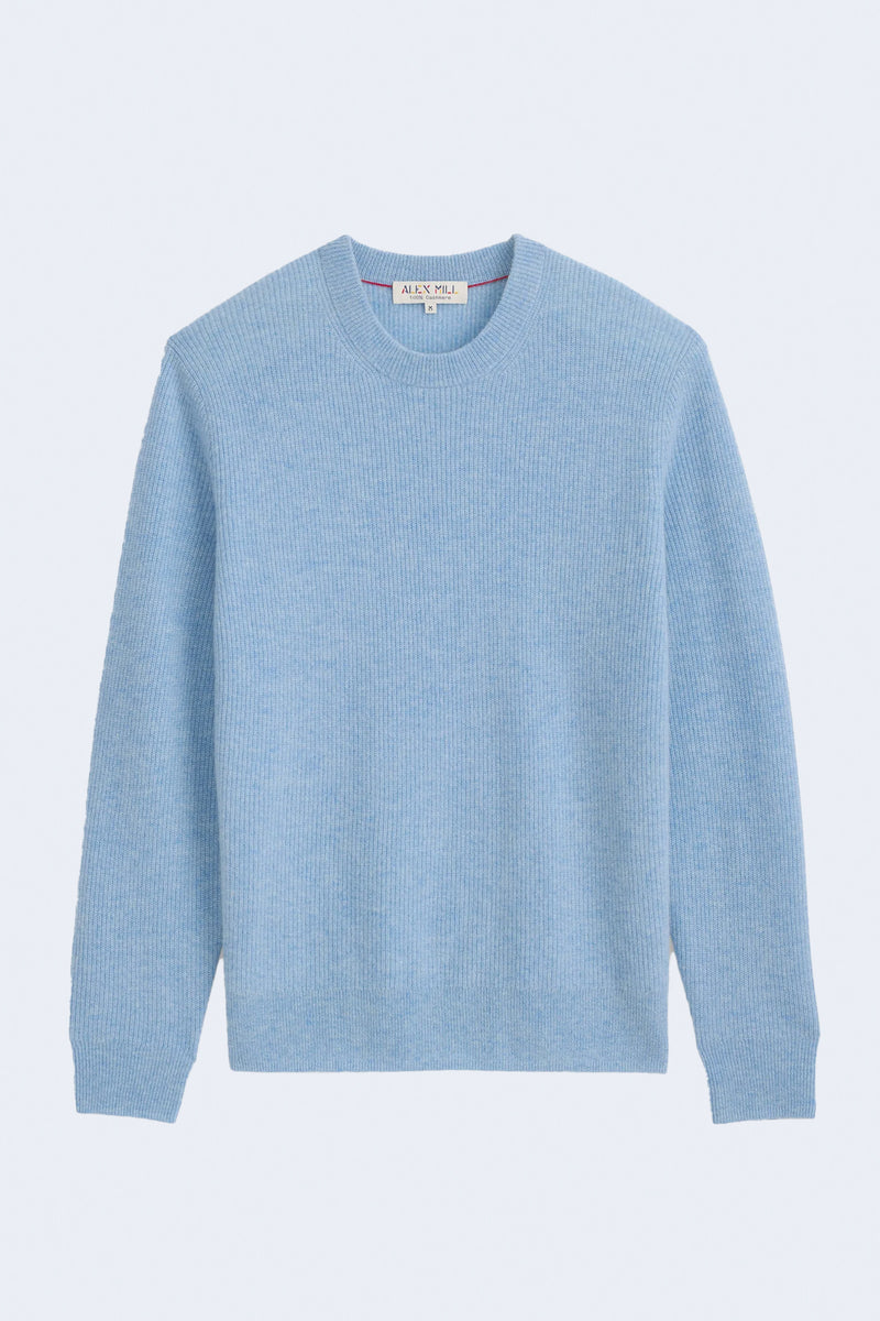 Jordan Sweater In Lightweight Cashmere in Frost Blue