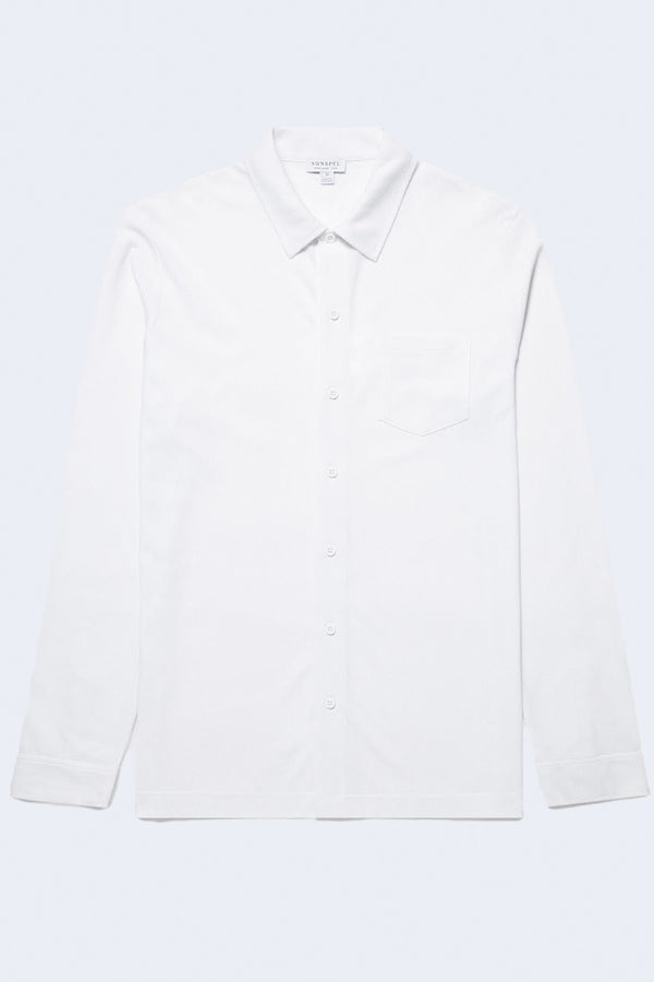 Riviera Long Sleeve Button Down Shirt in White
