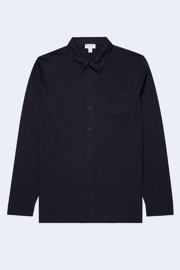 Riviera Long Sleeve Button Down Shirt in Navy