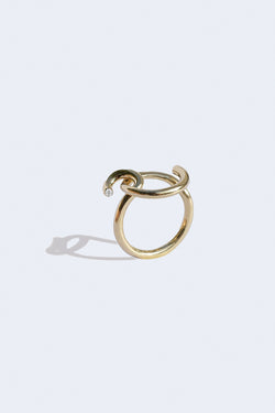 Halo Link Ring in 18K Yellow Gold