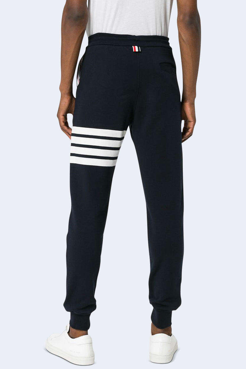 Classic Loop Back Sweatpant with Engineered 4 Bar Stripe in Navy