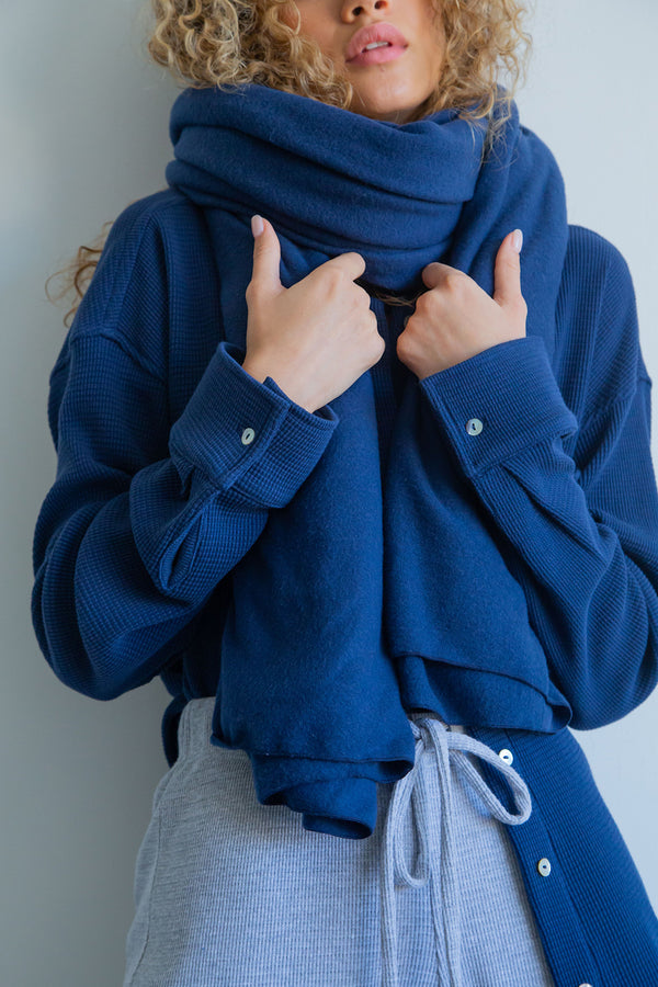 Sweater Blanket Scarf in Navy