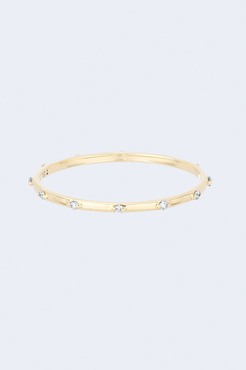 Super Tiny Diamond Station Eternity Ring in Yellow Gold