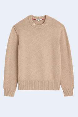Weston Pullover In Wool Cotton in Heather Oatmeal