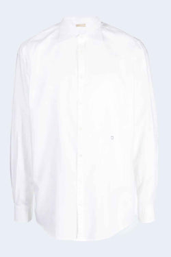 Genova Cotton Button Down Shirt in Bianco