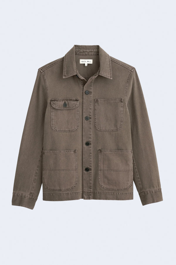 Men's Garment Dyed Recycled Denim Work Jacket in Thyme