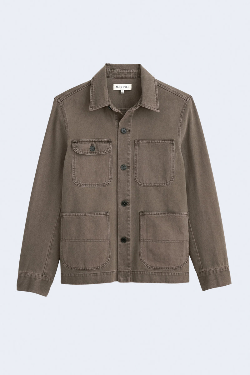 Men's Garment Dyed Recycled Denim Work Jacket in Thyme