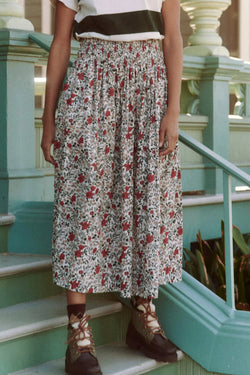 The Viola Skirt in Cream Mesa Floral