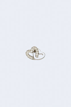 White Gold and Diamond Linked Heart Charm