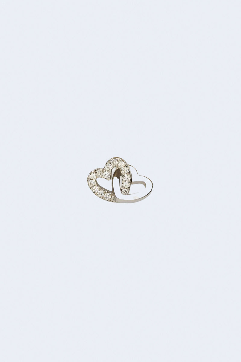 White Gold and Diamond Linked Heart Charm
