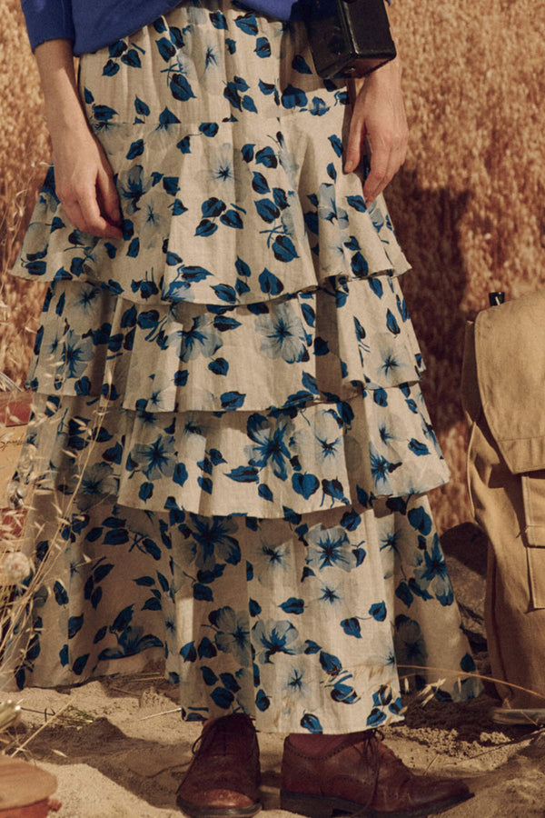 The Gazebo Skirt in Deep Meadow Floral