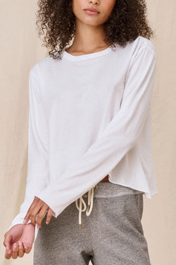 The Long Sleeve Crop Tee in True White