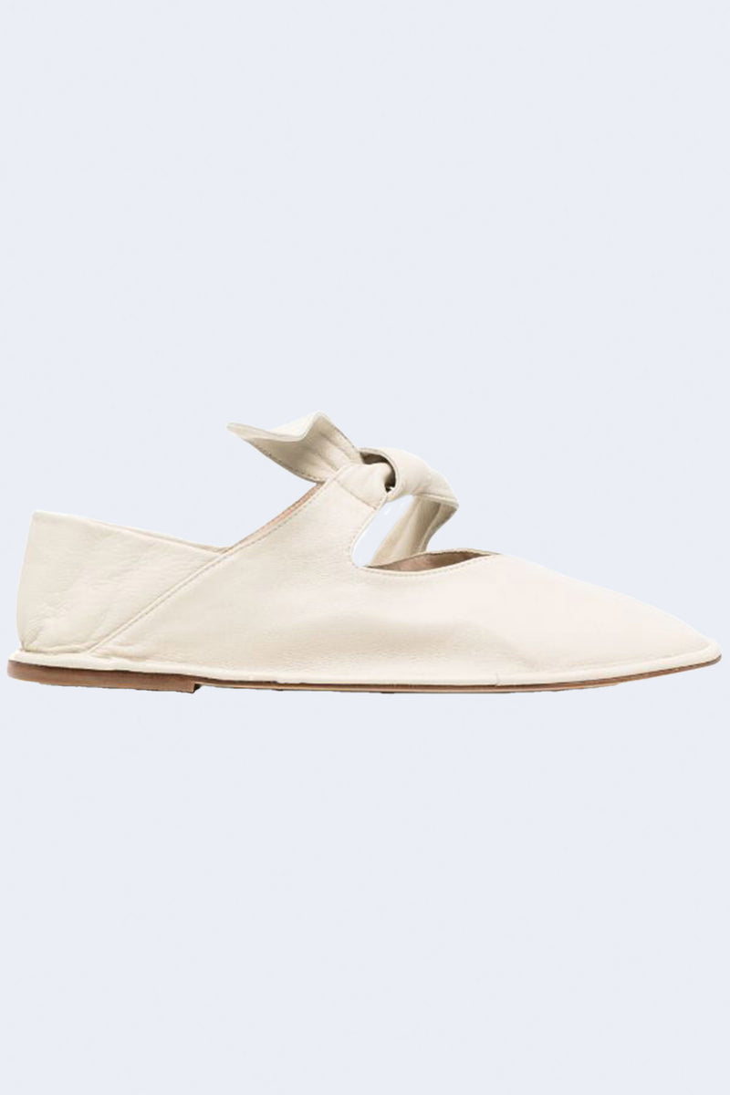 Llasada Front Knot Ballerina Flat in Cream