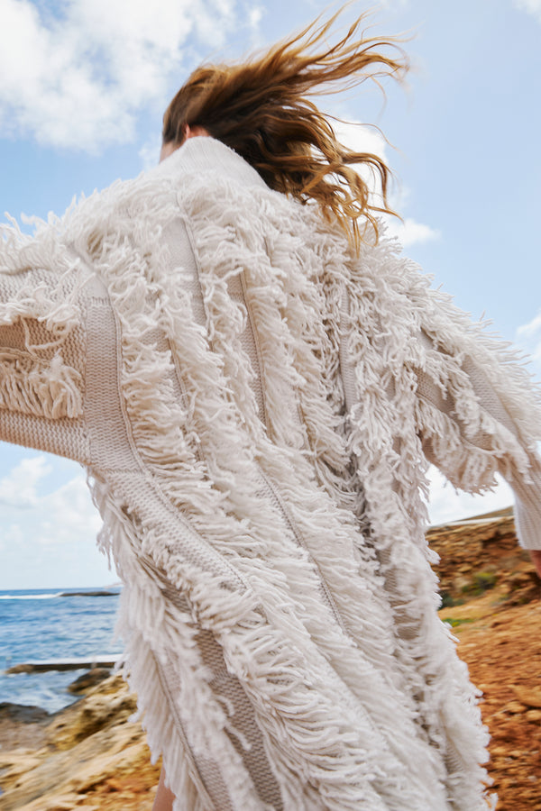 Boulogne Cashmere Knitcoat in White