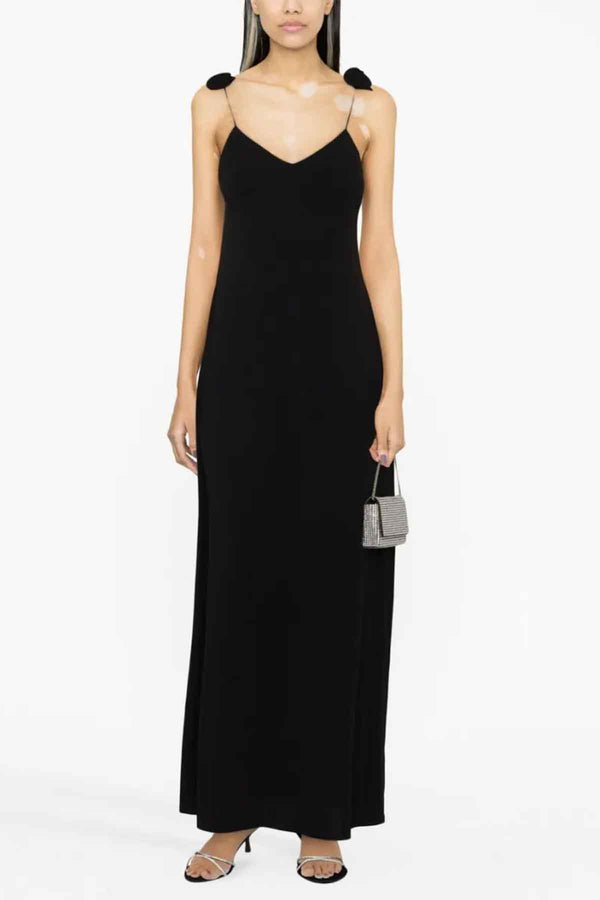 Sleeveless Flower Dress in Black