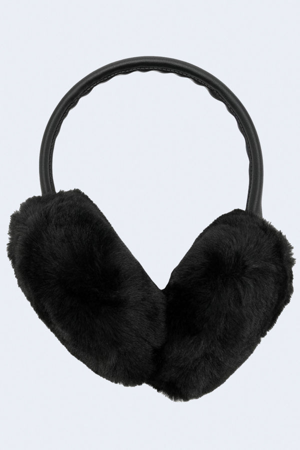 Esme Plant-Based Fur Ear Muffs in Noir