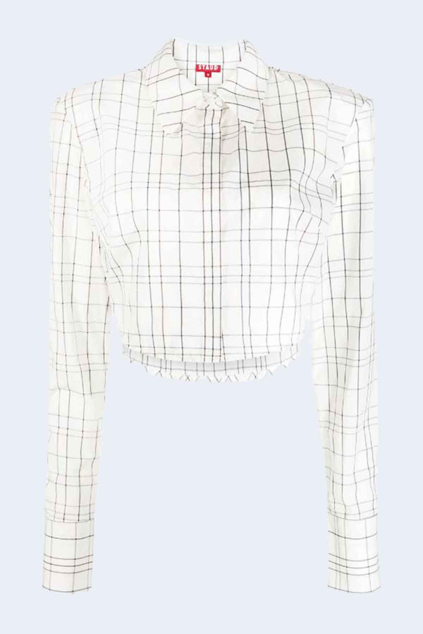 Seneca Top in Ivory Plaid