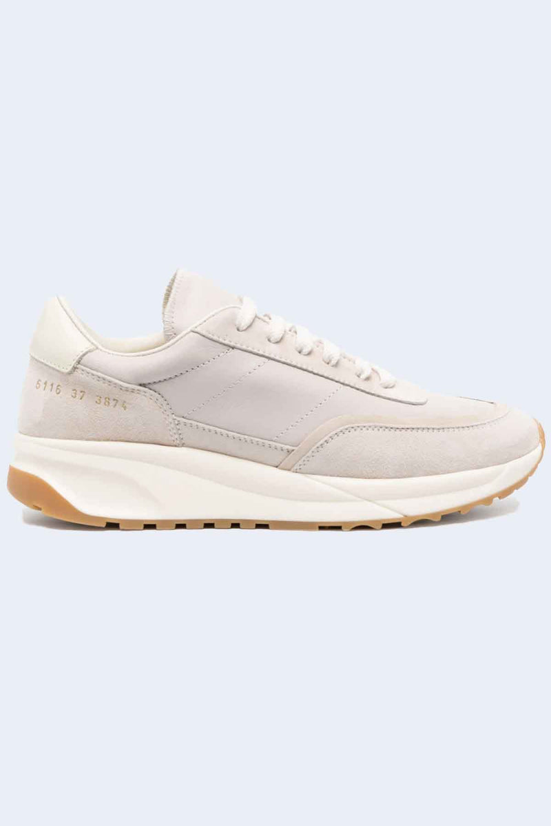 Women's Track 80 Nappa and Suede Sneaker in Warm Grey