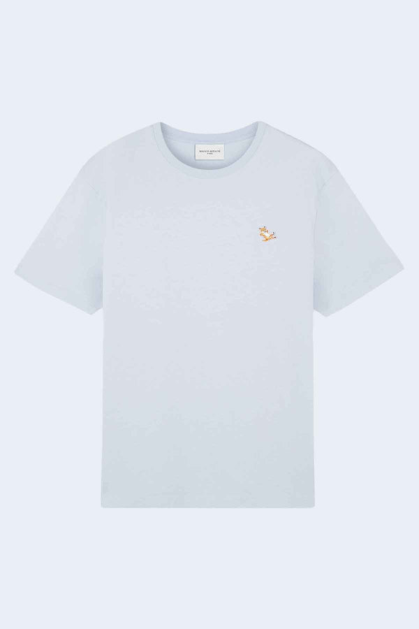 Chillax Fox Patch Regular Tee Shirt in Sky Blue