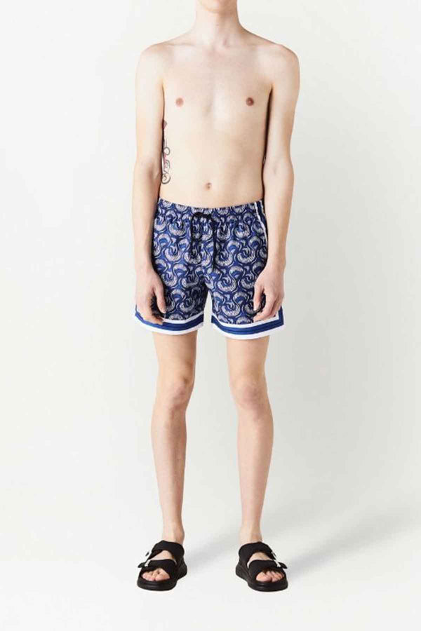 Phibbs Swim Trunks in Dessin A Blue/White
