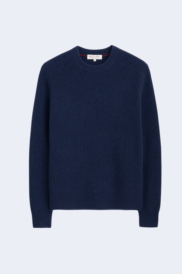 Jordan Sweater In Marled Cashmere in Heather Navy