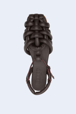 Cabersa Woven Leather Sandal in Dark Brown