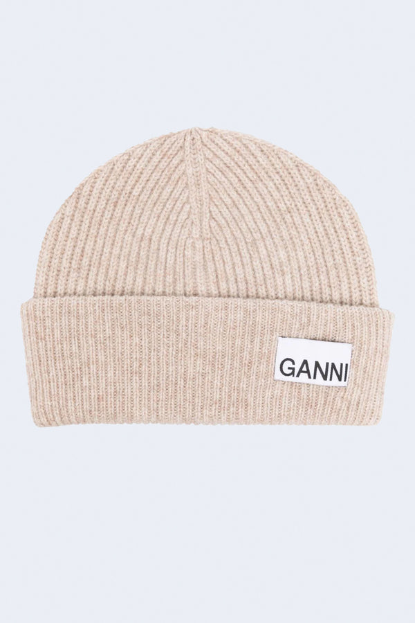 Light Structured Rib Knit Beanie in Brazillian Sand