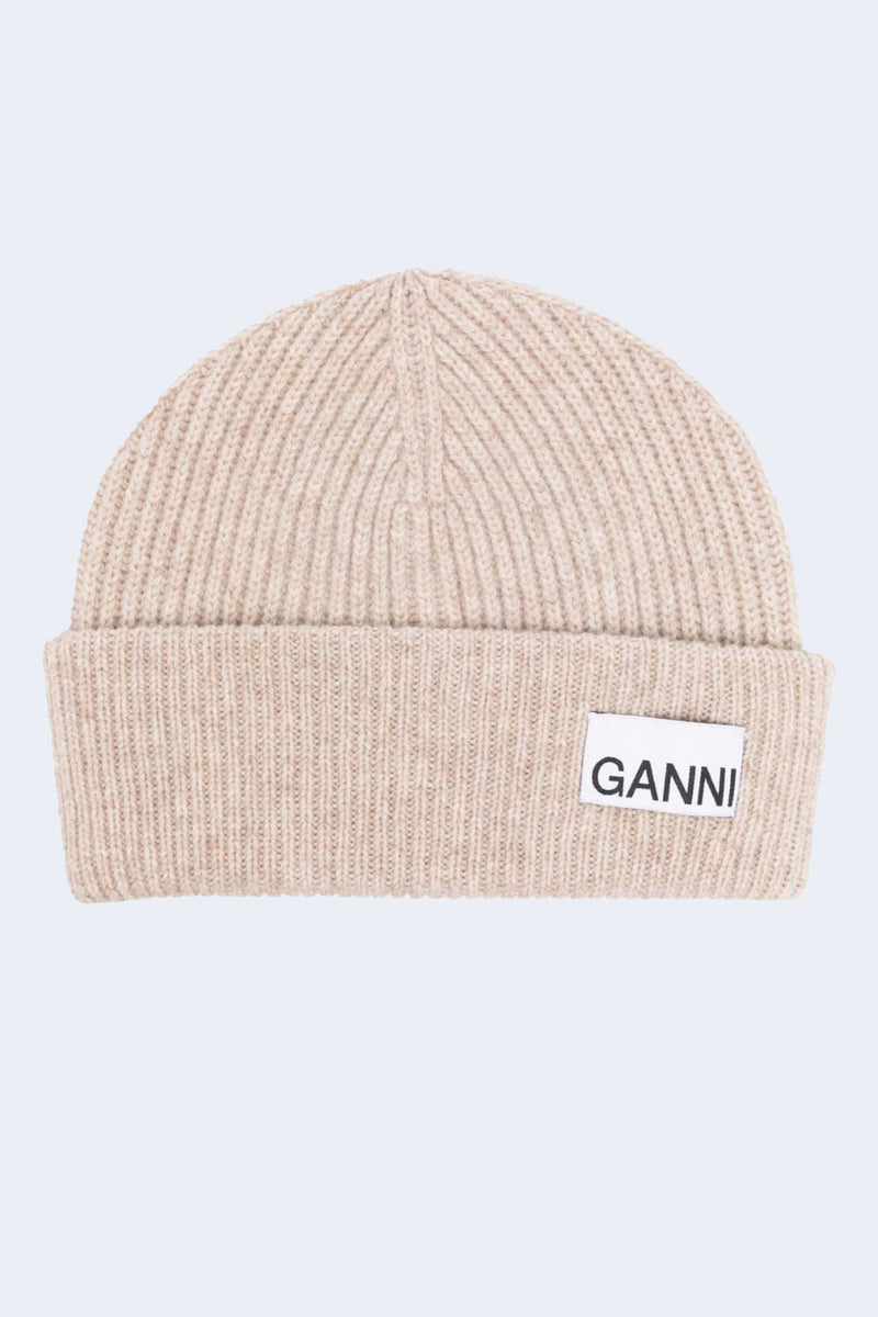 Light Structured Rib Knit Beanie in Brazillian Sand