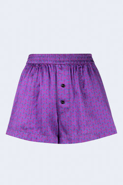 Handcuff Silk Lounge Boxer Short in French Violet Handcuff