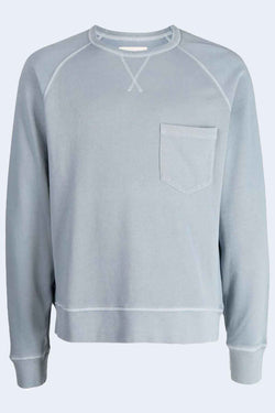 Chris Pigment Cotton Sweater in Storm Blue