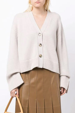 V-Cardigan in Light Grey