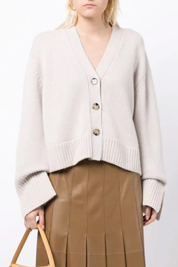V-Cardigan in Light Grey
