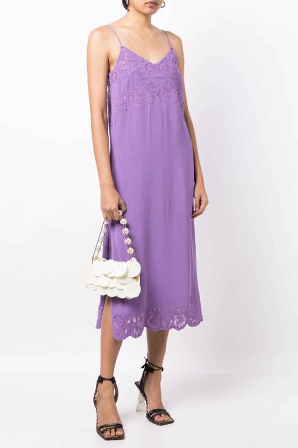 Baylin Lace Slip Dress in Lavender