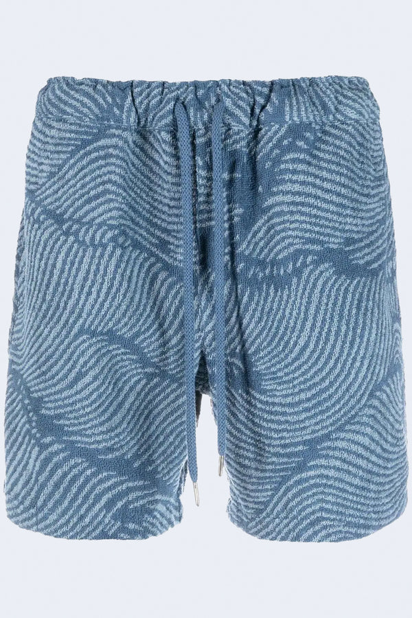 Printed Terry Shorts in Wavy