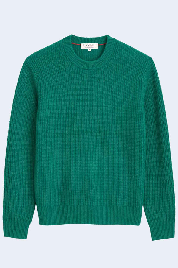 Jordan Sweater In Washed Cashmere in Kelly Green
