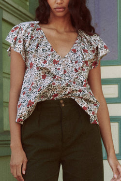 The Topiary Top in Cream Mesa Floral