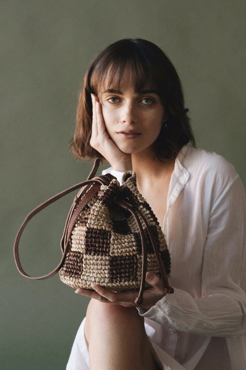 Luisa Bucket in Brown Check