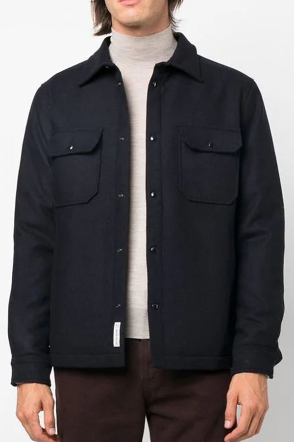 Alaskan Wool Overshirt in Melton Blue