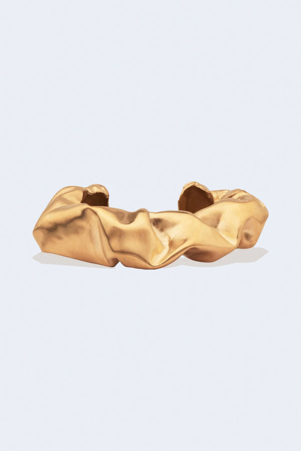 Scrunch Brass Cuff in Gold