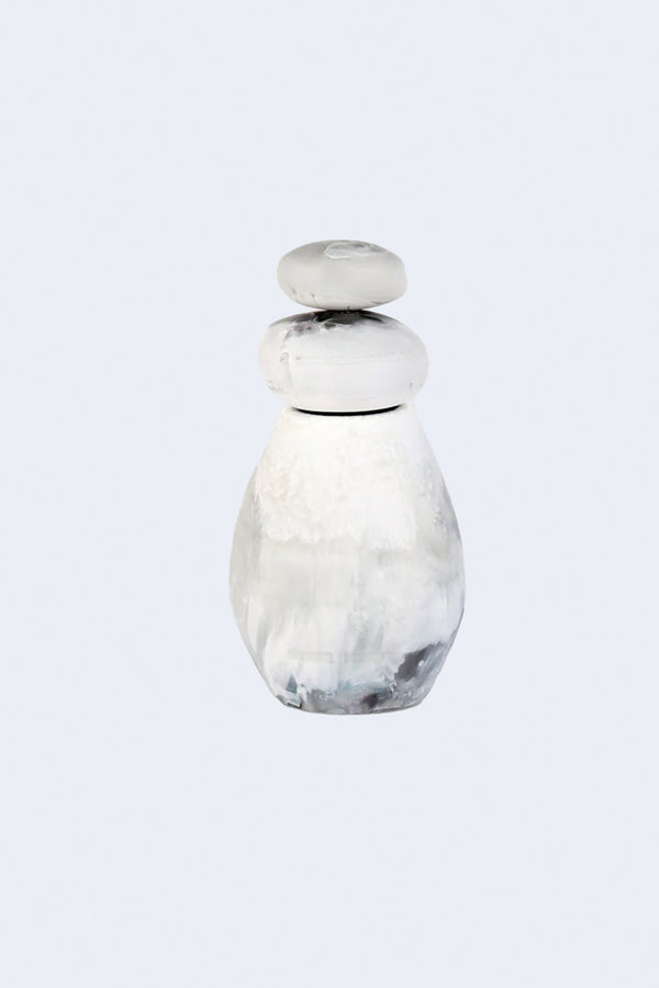 Boulder Pepper Grinder in White Marble