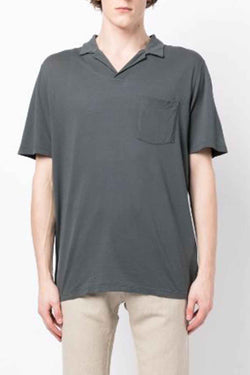 Short Sleeve Pique Polo in Thunder