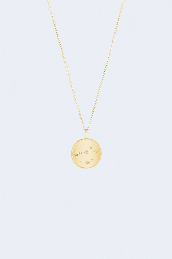 Capricorn Pendant Necklace in Yellow Gold
