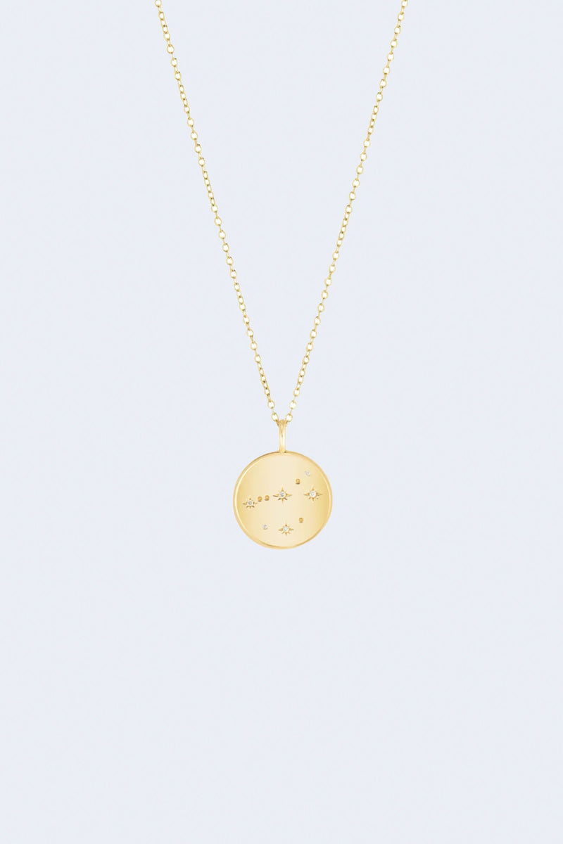 Capricorn Pendant Necklace in Yellow Gold